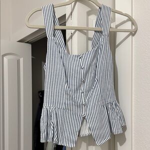 Francesca’s striped Sleeveless Button-Up Top